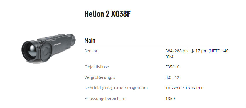 Pulsar Helion 2 XQ38F XQ50F XP50 XP50 PRO Wärmebildmonokular HF Jagdwaffen Innsbruck